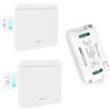 Tedeligo Interruttore Luce Senza Fili, Rimovibile Interruttore Wireless Con Trasmettitore Radio 100M 2300W Portata Telecomando Per Luci, Nessun Cablaggio Richiesto, Bianco(2trasmettitore 1ricevitore)