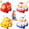 WolinTek 4 Pezzi Macchina Giocattolo Bambino con luci, Set di Veicoli da 1 2 3 Anni per Ragazzo, Wheels Macchinine Auto da Corsa, Mini Autos, Veicoli Regalo per Bambini