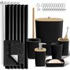 Clara Clark Set di accessori da bagno - Set da bagno da 22 pezzi, set da bagno con tenda da doccia e tappeti, set di tende da doccia nere con cestino per il bagno