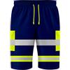 NOROZE Pantaloncini 3/4 da Lavoro di Sicurezza ad Alta visibilità da Uomo con Nastro Fluorescente Riflettente Grigio ad Alta visibilità (M, Stile 3: Verde Fluo/Blu Marino)