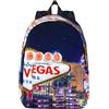 Wurton Las Vegas Night City Print - Zaino in tela da viaggio per sport, stile casual, per sport, zaino, Nero , S