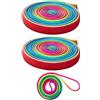 MEMOFYND 2 corde elastiche in gomma sportiva con 1 corda arcobaleno, nastro arcobaleno, corda in gomma intrecciata, corda per saltare (colore arcobaleno)