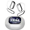 Generico Auricolari Bluetooth Open Ear wireless, cuffie a conduzione ossea impermeabili, auricolari over-ear per lo sport, custodia di ricarica con display LED, bassi profondi, vestibilità aperta (Bianco)
