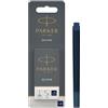 Parker Cartucce di ricarica per inchiostro penna stilografica | Lunghe | Inchiostro QUINK Blu-Nero | Confezione da 5 (Blister)