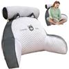 HunicandIU Cuscino per schienale con braccioli e cuscino cervicale rimovibile, cuscino da lettura per letto, cuscino da lettura, cuscino per libri con rivestimento lavabile, cuscino multifunzione per leggere e