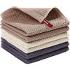 HEIBTENY Set di 6 asciugamani da cucina 34 x 34 cm in spugna di cotone, strofinacci super morbidi e assorbenti per asciugare i piatti, strofinacci da tè e asciugamani da bar