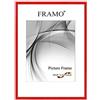 FRAMO Cornice foto 14,8 x 21 cm (DIN A5) in legno massello | Rosso lucido | Colore/dimensione selezionabile | cornici per manifesti | Puzzle | Poster | N°123
