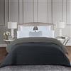 CosìCasa Piumone Letto Matrimoniale Invernale 260X260 | Trapunta Letto Matrimoniale 350 gr/mq | Piumino Matrimoniale Caldo Double Face | Piumone Letto 2 Piazze Tinta Unita | 2P, Nero/Grigio