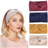 Norhogo 4 fasce elastiche estive, fascia elastica per capelli, da donna, con croce in cotone, per yoga, per donne e ragazze (stile-b)