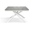 PAZZO DESIGN Tavolo Allungabile Walter, Grigio Cemento, Gambe Incrociate Bianche, Tavolo Cucina, Tavolo Soggiorno, Made in Italy, 120x80x76 cm - id_2156-B