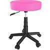 Arreditaly Sgabello Da Estetista Rotondo Con Ruote Sgabelli Manicure Pedicure Massaggio Fisioterapia Tatuaggi Sedia Girevole In Ecopelle Seduta Imbottita Altezza Regolabile da 44 a 56 Cm (Pink)