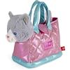 PERLETTI Borsetta Bambina con Peluche Gattino Estraibile - Borsa Morbida e Leggera Regalo Bimba 3 4 5 6 Anni con Manici - Borsa Bambine Asilo con Pupazzo Removibile - Dimensioni 30x15x20cm (Gatto)