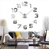 Yolistar Moderno Orologio Da Parete Fai Da Te, 3D Adesivo Orologio Parete Decorazione, Silenzioso Facile da Montare Parete Decorazione per Casa, Ufficio, Hotel, Argento Versione Grande