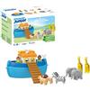 Playmobil Junior 71681 Arca di Noè portatile, inclusa rampa e nove animali, giocattolo sostenibile realizzato in plastica di origine vegetale, giocattolo per bambini dai 12 mesi in su