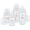 NUK Set biberon vetro Perfect Match | 3+ mesi | Si adatta al palato del bambino | Controllo temperatura | Sfiato anti-colica | 120 ml e 230 ml | Senza BPA | Tettarelle in silicone | Arcobaleno | 4 pz