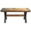 Biscottini Tavolo da pranzo in legno massello di recupero 180x78,5x90,5 cm | Tavolo scrivania ufficio con base in ferro | Tavolo pranzo, cucina, soggiorno e giardino