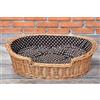 e-wicker24 Alles aus Weide e-wicker24 Naturale Cesta per Cani in Vimini Con Cuscino Morbido Rialzato - Divanetto Lettino Cuccia per Cane Taglia Grande - Divanetto Calmante Animali