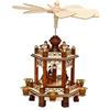Dekohelden24 Piramide in legno naturale/marrone con 2 piani, ca. 15,5 x 13 x 27 cm