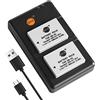 DSTE 2PCS NB-10L NB10L (1400mAh/7.4V) Batteria Caricatore Compatibile per Canon PowerShot G1 X,G15,G16,SX40 HS,SX50 HS