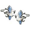 COOLMETALJACKET Gemelli da Uomo a Forma di Fiore di Giglio Blu | Regalo per Camicia, Matrimonio, Feste e Compleanni | Small, Rame, Pirite