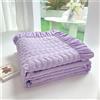 Chickwin Copriletto Trapuntato Estivo Design Balze, Tinta Unita Copriletti Trapuntati Copriletti Traspirante Microfibra Confortevole per Letto Singolo Matrimoniale King (150x200cm,Viola)