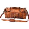 On Borsone Borsone in Vera Pelle 20" Uomo Pernottamento Volo Trasporto Bagagli d...