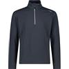 CMP Grid Tech Fleece Sweatshirt with Half Zip, Man, Titanio, 56