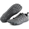 FREE SOLDIER AICALL Barefoot Shoes Uomo Trekking Trail Running Scarpe Acqua Barefoot Scarpe da Palestra Traspiranti Scarpe da Scoglio Punta Larga e Suola a Goccia Zero Scarpe da Immersione Uomo(Grigio,39 EU)