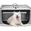 Petsfit Kennel Cane grande, Trasportino per Cane design strutturale regolabile, Cuccia per cani pieghevole, con tappetino spesso per interno e esterno,Grigio chiaro,L