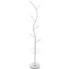 VERSA Derby Appendiabiti da Terra in Stile Minimalista, Attaccapanni da Terra per Ingresso, con 6 Ganci o Appendiabiti, Misure (A x L x l) 185 x 30 x 30 cm, Metallo, Colore Bianco