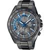 Casio EDIFICE Orologio, Robusta Cassa, 10 BAR, Nero/Azzurro, Uomo con Cinturino in Acciaio Inox EFV-550GY-8AVUEF