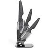 Livoo - Blocco 3 coltelli in ceramica con supporto MEC135N - 7,5 cm, 10 cm e 12,5 cm, ceramica, manico soft touch, ergonomico, supporto integrato