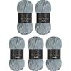 Wollbiene Softy, 5 gomitoli di lana di ciniglia da 100 grammi, per lavorare a maglia, lana per bambini, 500 g di ciniglia Super Bulky Crochet Yarn (grigio 79)