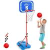 GILIKOKO Canestro Basket Esterno Canestro Basket Regolabile Bambini 110-190cm Compleanno Regali di Natale per Bambini da 3 a 8 anni Rete Canestro Basket Esterno Palla e Pompa d'aria Inclusi