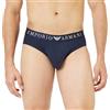 Emporio Armani Stretch Cotton Superfine Cotton Brief, Slip Uomo, Blu (Marine), M