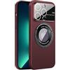 Rdyi6ba8 Magnetica Cover per iPhone 13 Pro 6,1 Pollici Supporta la Ricarica Wireless, Rigida PC Custodia con Protezione Fotocamera Frosted Ultra Slim Case per iPhone 13 Pro - Rosso