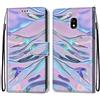 Mo-Somnus Cover per Samsung Galaxy J5 2017/ J530, Custodia in PU Pelle Magnetica Libro Flip Caso Antiurto Portafoglio [Supporto Stand] con Porta Carte e Cinturino da Polso Wallet Case (Fluorescente)