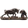 Irayin Statua di Toro, Toro e Orso Statuetta Wall Street in Resina, Regalo del Papà, Broker Finanziario Regalo, Soprammobili Moderni Salotto, Statuette Decorative Casa(Nero)