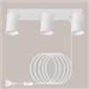 TaFiCo Applique da Parete con Spina e Cavo 3 Luci GU10 Interno, Bianco | Lampada da Muro, Abat Jour da Muro per Camera da Letto Soggiorno Pittura Murale, Cavo da 4.5 m, Ruotabile, Senza Lampadina