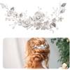 Wekuw Accessorio per Capelli da Sposa Perla Decorazioni Fiore Vite Accessori Capelli Sposa Argento Fascia per Capelli da Sposa Ornamenti per Capelli di Strass Nuziali, per Donne e Ragazze