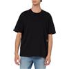Armani Exchange Jacquard Grid with Vertical Stacked AX Logos Oversized Fit Tee T-Shirt, Nero, M Uomo