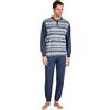 Leo Corsetteria Pigiama Uomo Invernale Serafino Jacquard Felpato Molto Caldo con Polsini SPIGA Taglia L Colore Blu