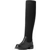 DREAM PAIRS Stivali sopra Il Ginocchio da Donna Moda Boots Stivali Alti alla Coscia Fusto Lavorato a Maglia TPR Durevole Nero SDOB2201W-E Taglia 36 (EUR)