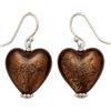 Sophia Rose Orecchini in vetro di Murano con cuore viola e oro realizzati in argento sterling