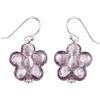 Sophia Rose Orecchini in Argento 925 con Fiori Viola in Vetro di Murano