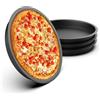 YIDOUJIN Teglia Pizza Diametro 20cm, Set 4 Stampi Pizza Teglie Forma Rotonda Acciaio al Carbonio, con Doppio Strato di Rivestimento Antiaderente