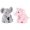 Zappi Co Set di Elefanti Peluche Rosa + Grigio (15cm) Duo con la Proboscide - Morbido, Coccoloso, 100% Riciclato - Coppia Perfetta
