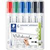 Staedtler Lumocolor 356 Pennarello Per Lavagna A Fogli Mobili, Punta Rotonda 2 Mm, Set Con 6 Pennarelli, Per Blocchi Flipchart, Colori Intensi, Inodore, Multicolore