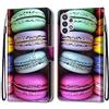 Mo-Somnus Cover per Samsung Galaxy A32 5G, Custodia in PU Pelle Magnetica Libro Flip Caso Antiurto Portafoglio [Supporto Stand] con Porta Carte e Cinturino da Polso Wallet Case (Macarons)