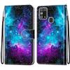 Mo-Somnus Cover per Samsung Galaxy M31, Custodia in PU Pelle Magnetica Libro Flip Caso Antiurto Portafoglio [Supporto Stand] con Porta Carte e Cinturino da Polso Wallet Case (Cielo Stellato)